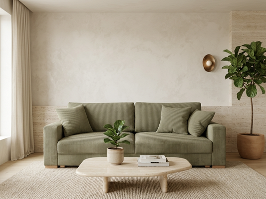 Sofa Robin z funkcją spania w tkaninie Poso